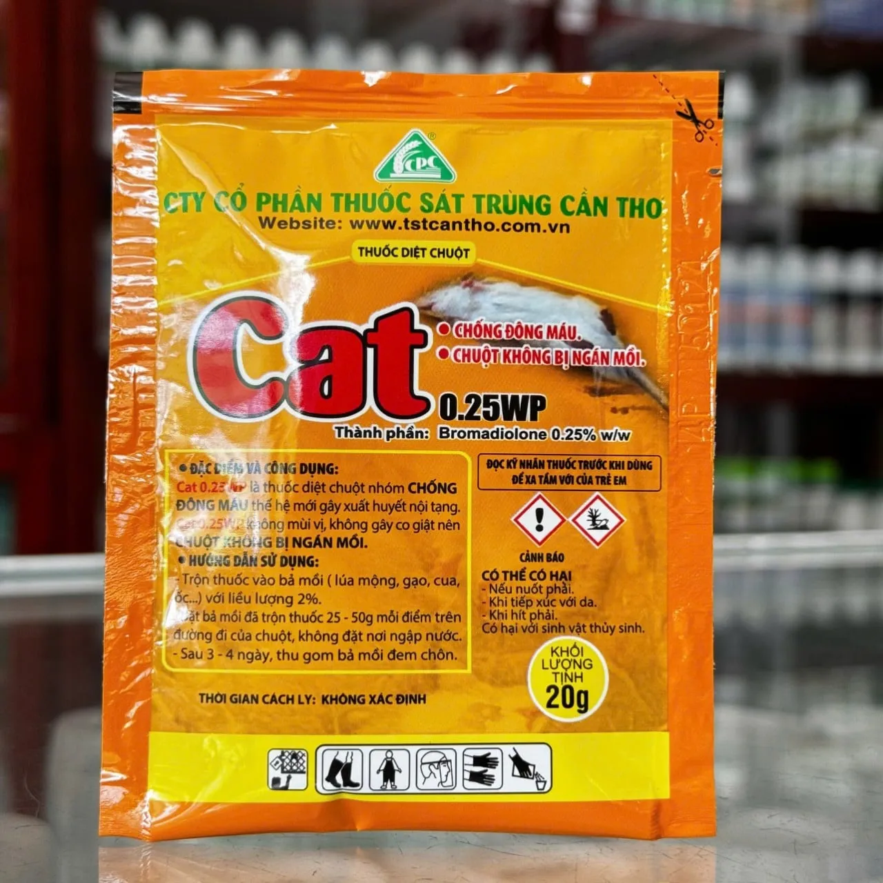 Thuốc chuột Cat 0.25 WP gói 20g